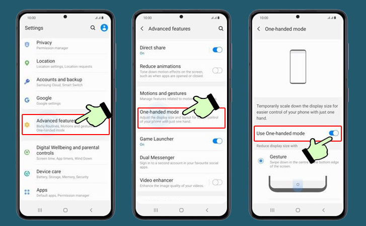 samsung s21 one handed mode